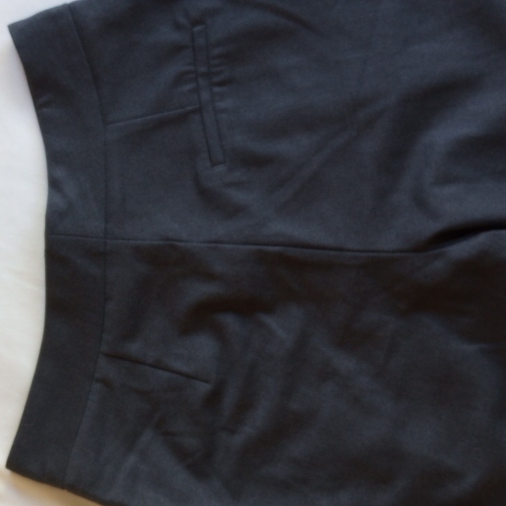 Zara High Rise Pleated Button-Cuff Crop Trousers XS Dark Gray - Picture 4 of 11